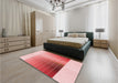 Patterned Baby Pink Rug in a Bedroom, pat795rd