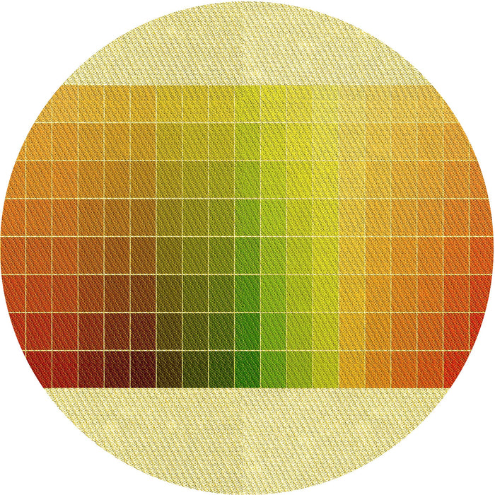 Square Machine Washable Transitional Bold Yellow Rug in a Living Room, wshpat795yw