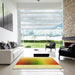 Square Patterned Bold Yellow Rug in a Living Room, pat795yw