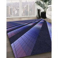 Patterned Night Blue Rug, pat796blu