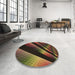 Round Patterned Light Brown Rug in a Office, pat796brn