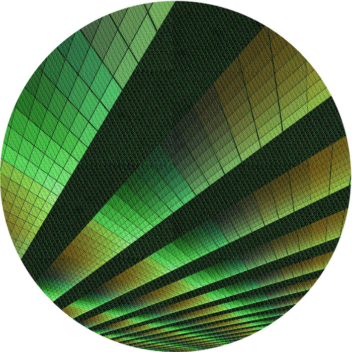 Square Patterned Dark Lime Green Rug, pat796grn