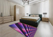 Patterned Dark Orchid Purple Rug in a Bedroom, pat796pur