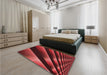 Patterned Red Rug in a Bedroom, pat796rd