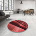 Round Patterned Red Rug in a Office, pat796rd
