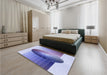 Patterned Periwinkle Purple Rug in a Bedroom, pat797blu