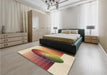 Patterned Chestnut Red Rug in a Bedroom, pat797brn