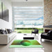 Square Patterned Olive Green Rug in a Living Room, pat797grn