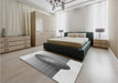 Patterned Gray Rug in a Bedroom, pat797gry