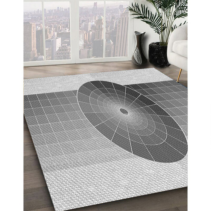 Patterned Gray Rug in Family Room, pat797gry