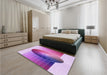 Patterned Blossom Pink Rug in a Bedroom, pat797pur