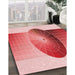 Patterned Pink Rug in Family Room, pat797rd