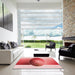 Square Patterned Pink Rug in a Living Room, pat797rd