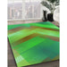 Machine Washable Transitional Dark Lime Green Rug in a Family Room, wshpat798grn