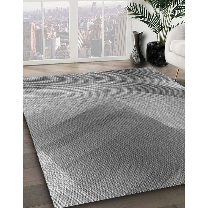 Patterned Gray Rug in Family Room, pat798gry