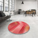 Round Patterned Red Rug in a Office, pat798rd