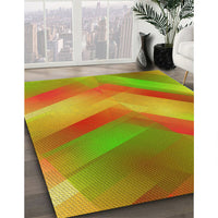 Patterned Pistachio Green Rug, pat798yw