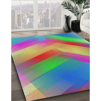 Patterned Green Modern Rug, pat798