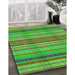 Patterned Fern Green Rug in Family Room, pat799grn