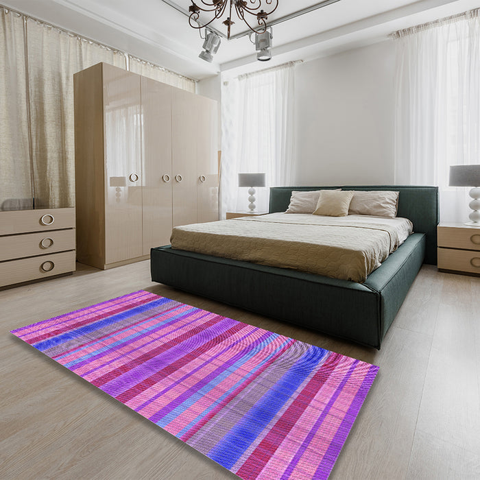 Patterned Purple Rug in a Bedroom, pat799pur