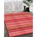 Patterned Red Rug in Family Room, pat799rd