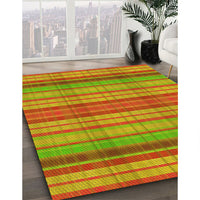 Patterned Orange Red Orange Rug, pat799yw