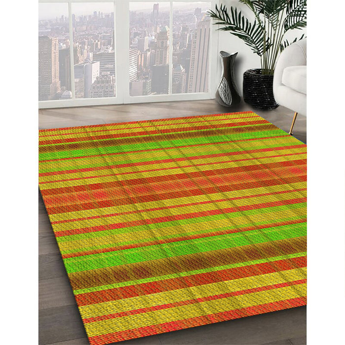 Machine Washable Transitional Orange Red Orange Rug in a Family Room, wshpat799yw