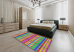 Machine Washable Transitional Yellow Green Rug in a Bedroom, wshpat799