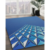 Patterned Blue Novelty Rug, pat79