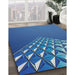 Machine Washable Transitional Blueberry Blue Rug in a Family Room, wshpat79