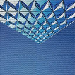 Square Patterned Blue Novelty Rug, pat79