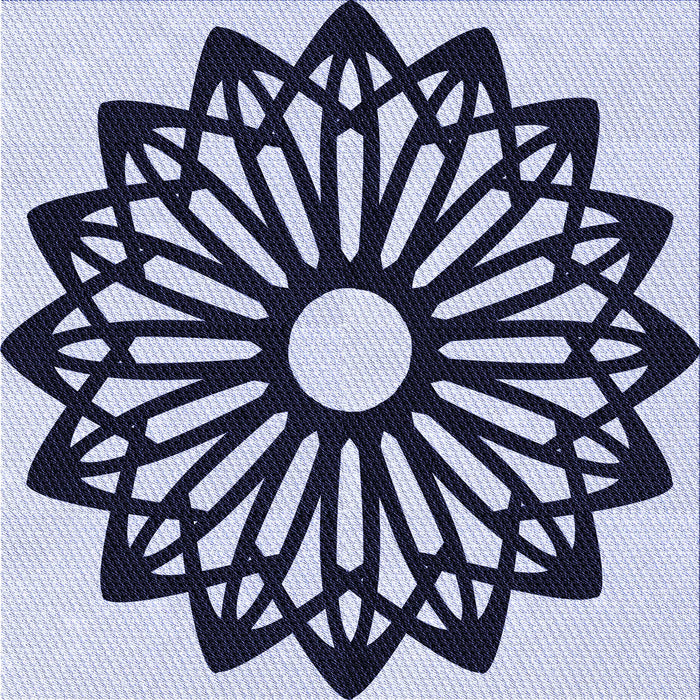 Round Patterned Blue Rug, pat8blu