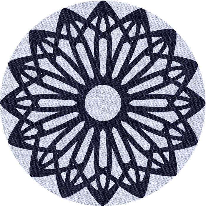 Square Patterned Blue Rug, pat8blu