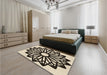 Patterned Milk Chocolate Brown Rug in a Bedroom, pat8brn