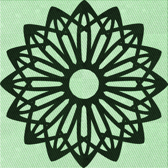 Round Patterned Dark Forest Green Rug, pat8grn