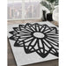 Machine Washable Transitional Black Rug in a Family Room, wshpat8gry