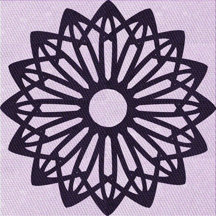 Round Patterned Blossom Pink Rug, pat8pur