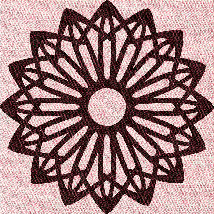 Round Machine Washable Transitional Pink Rug, wshpat8rd