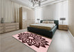 Patterned Pink Rug in a Bedroom, pat8rd