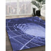 Machine Washable Transitional Light Slate Blue Rug in a Family Room, wshpat80blu