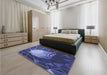 Patterned Light Slate Blue Rug in a Bedroom, pat80blu