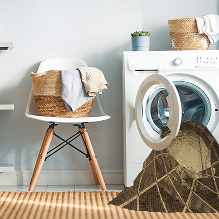 Machine Washable Transitional Cinnamon Brown Rug in a Washing Machine, wshpat80brn