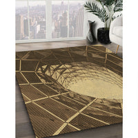 Patterned Cinnamon Brown Rug, pat80brn