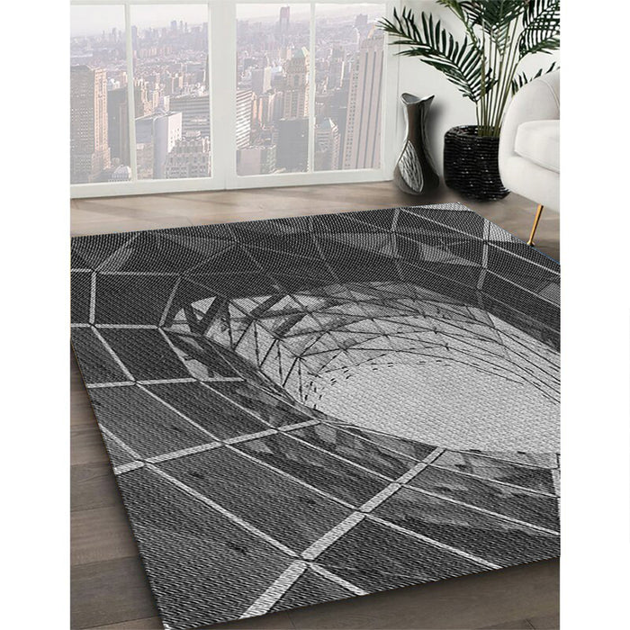 Patterned Gray Rug in Family Room, pat80gry