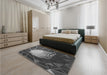 Patterned Gray Rug in a Bedroom, pat80gry