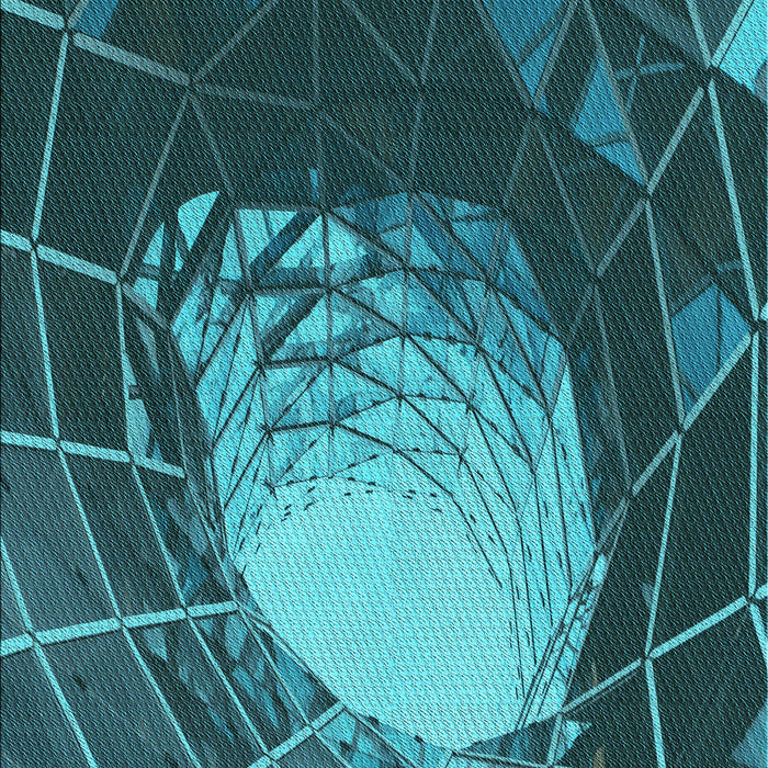 Machine Washable Transitional Dark Turquoise Green Rug, wshpat80lblu