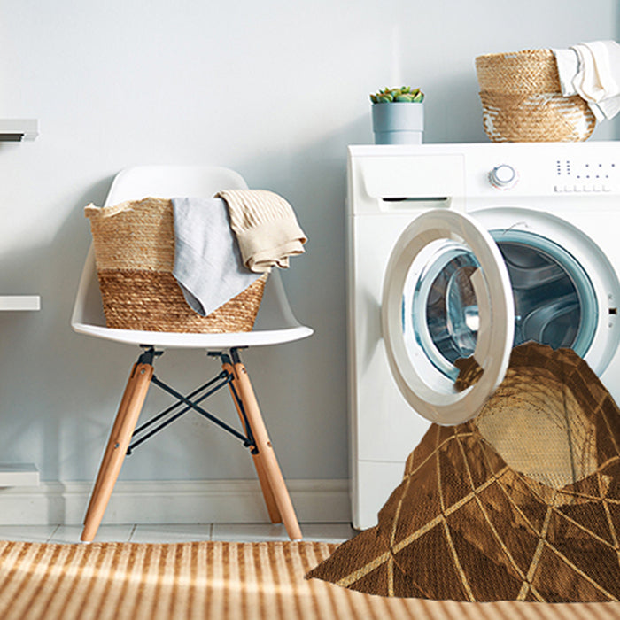 Machine Washable Transitional Orange Rug in a Washing Machine, wshpat80org