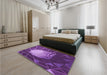 Patterned Purple Rug in a Bedroom, pat80pur