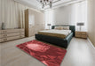 Patterned Cranberry Red Rug in a Bedroom, pat80rd