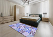 Patterned Slate Blue Rug in a Bedroom, pat800blu